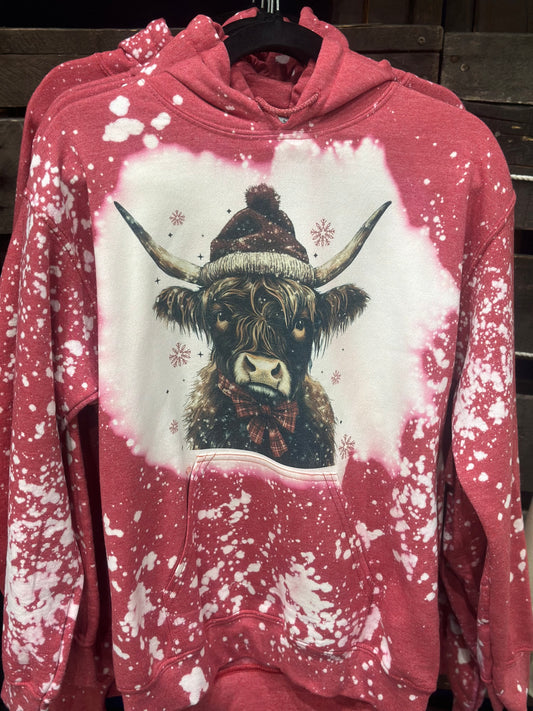 Christmas Highland Cow Hoodie