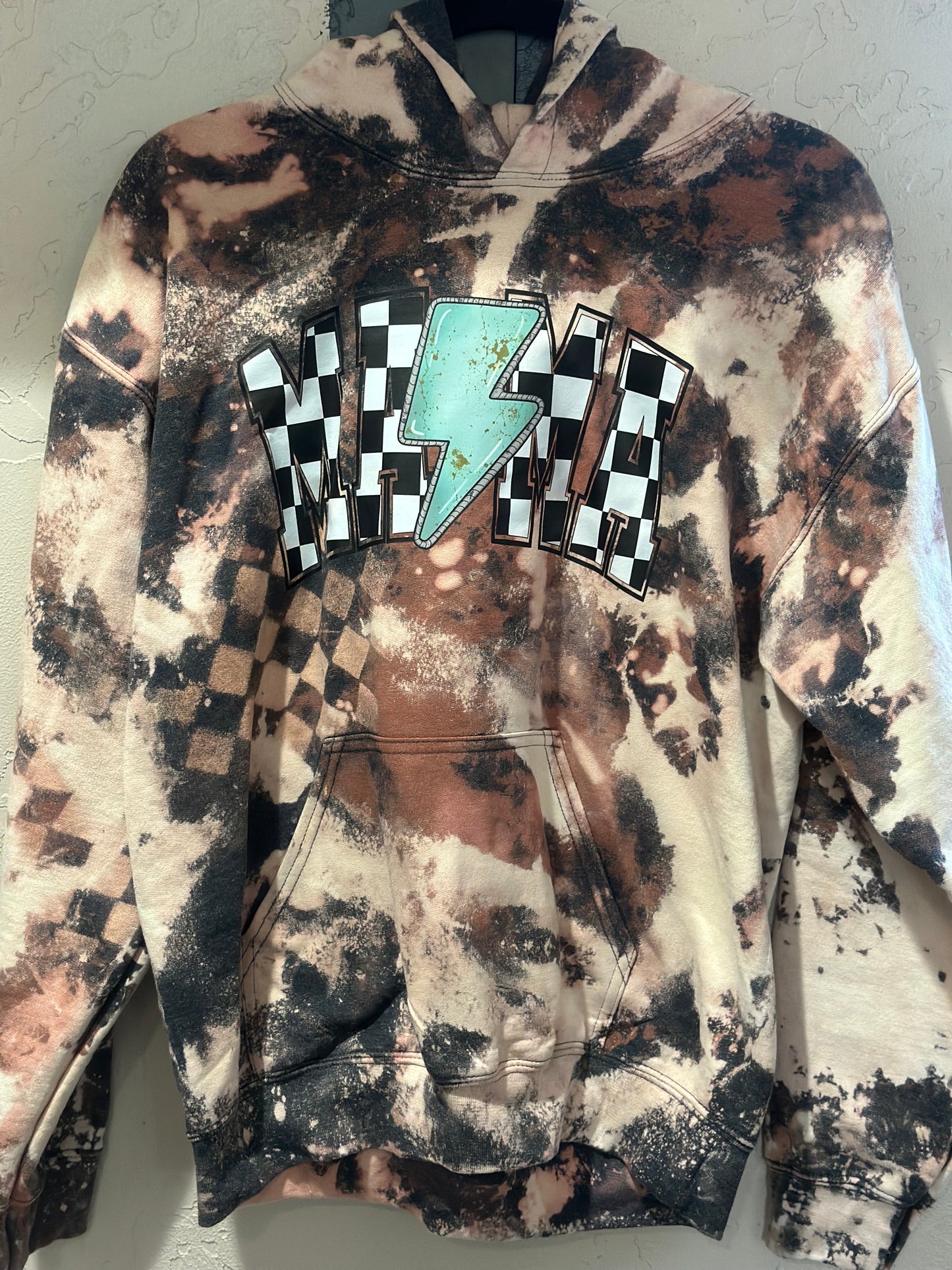 Mama Checkered Turqoise Hoodie