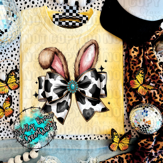Cowprint Easter Bow  T-shirt