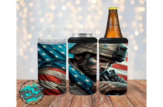American Man Tumbler or Beer Can Cooler