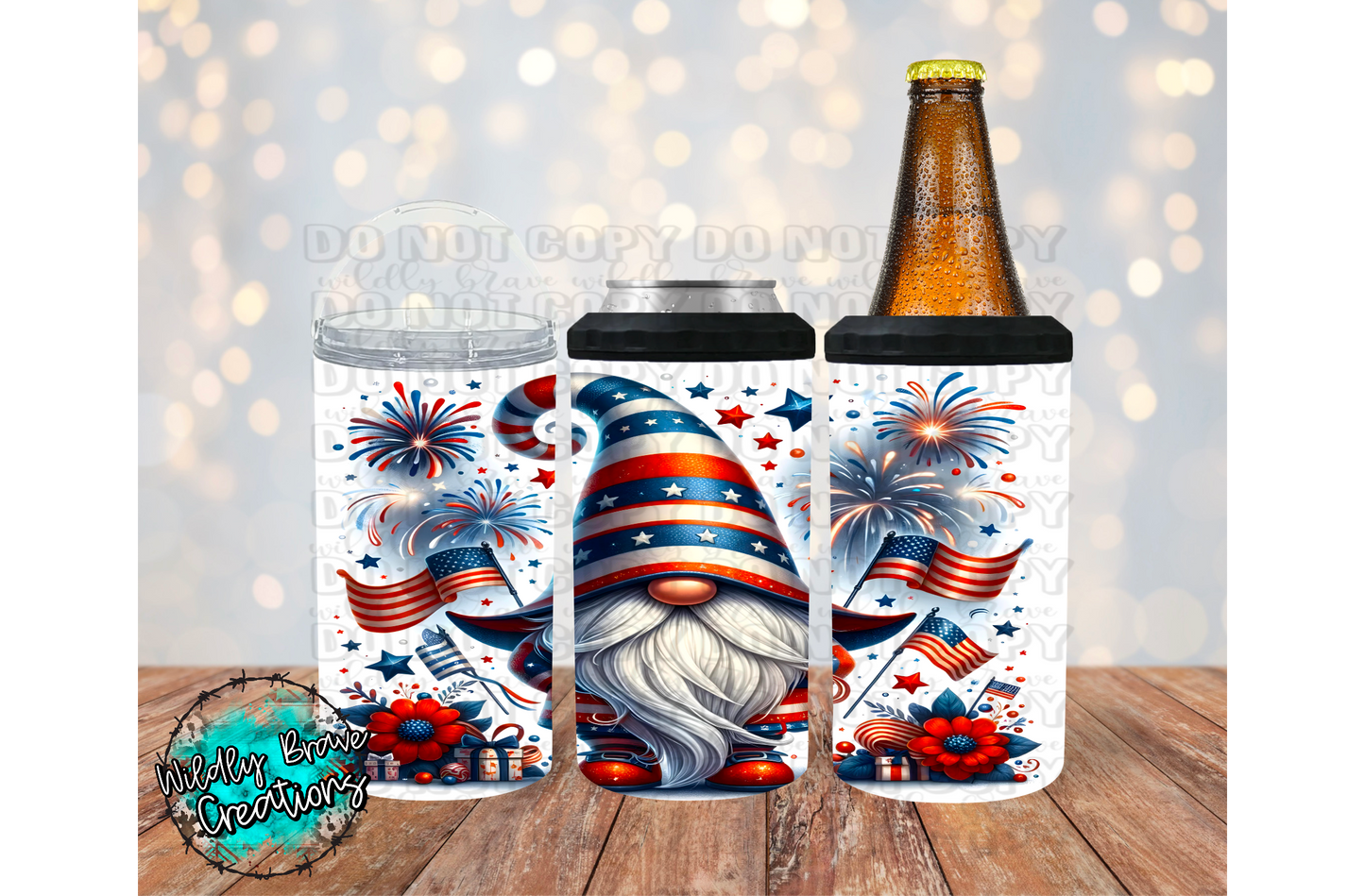 American Gnome Tumbler or Beer Can Cooler