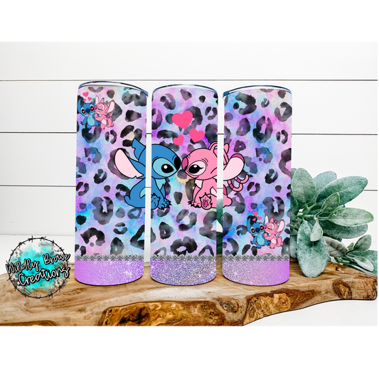 Pink And Blue Leopard Drinkware